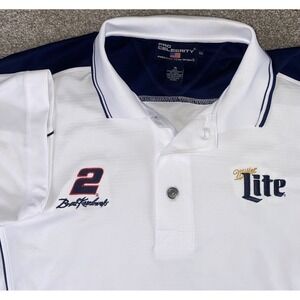 Pro Celebrity Brad Keselowski Polo Shirt Miller Lite Mens XL Performance Read